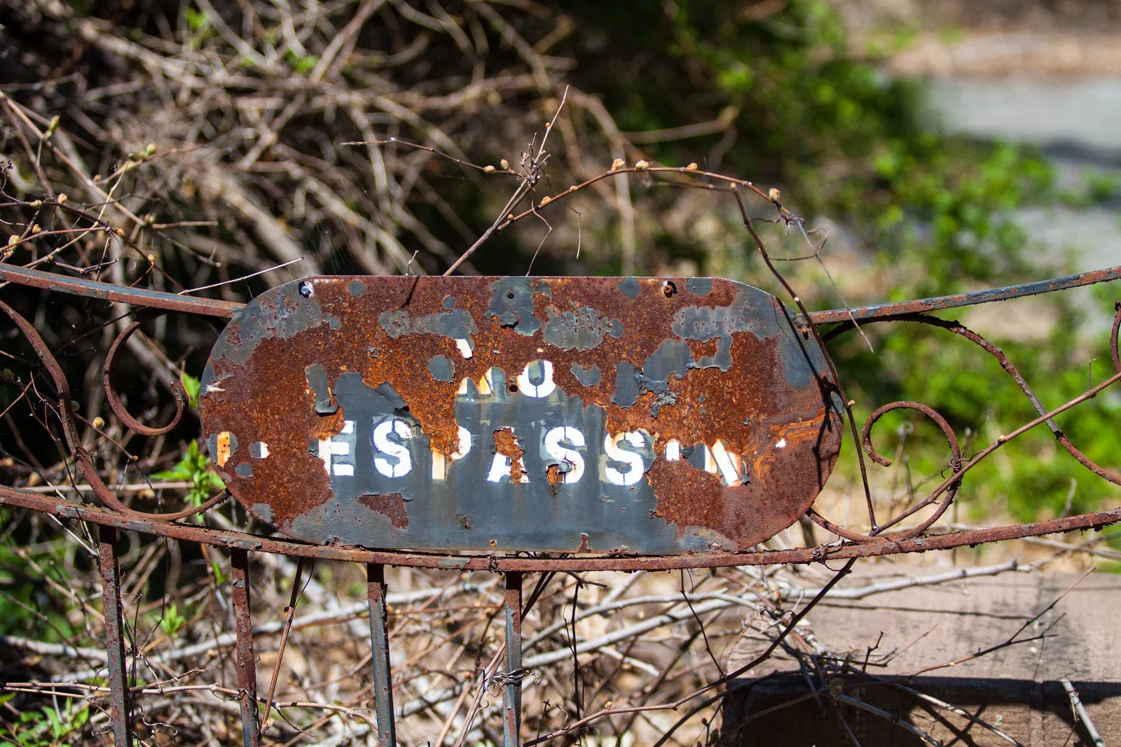 The sign in front of an abandoned school we looked at. There are more of the school in the Flickr set.