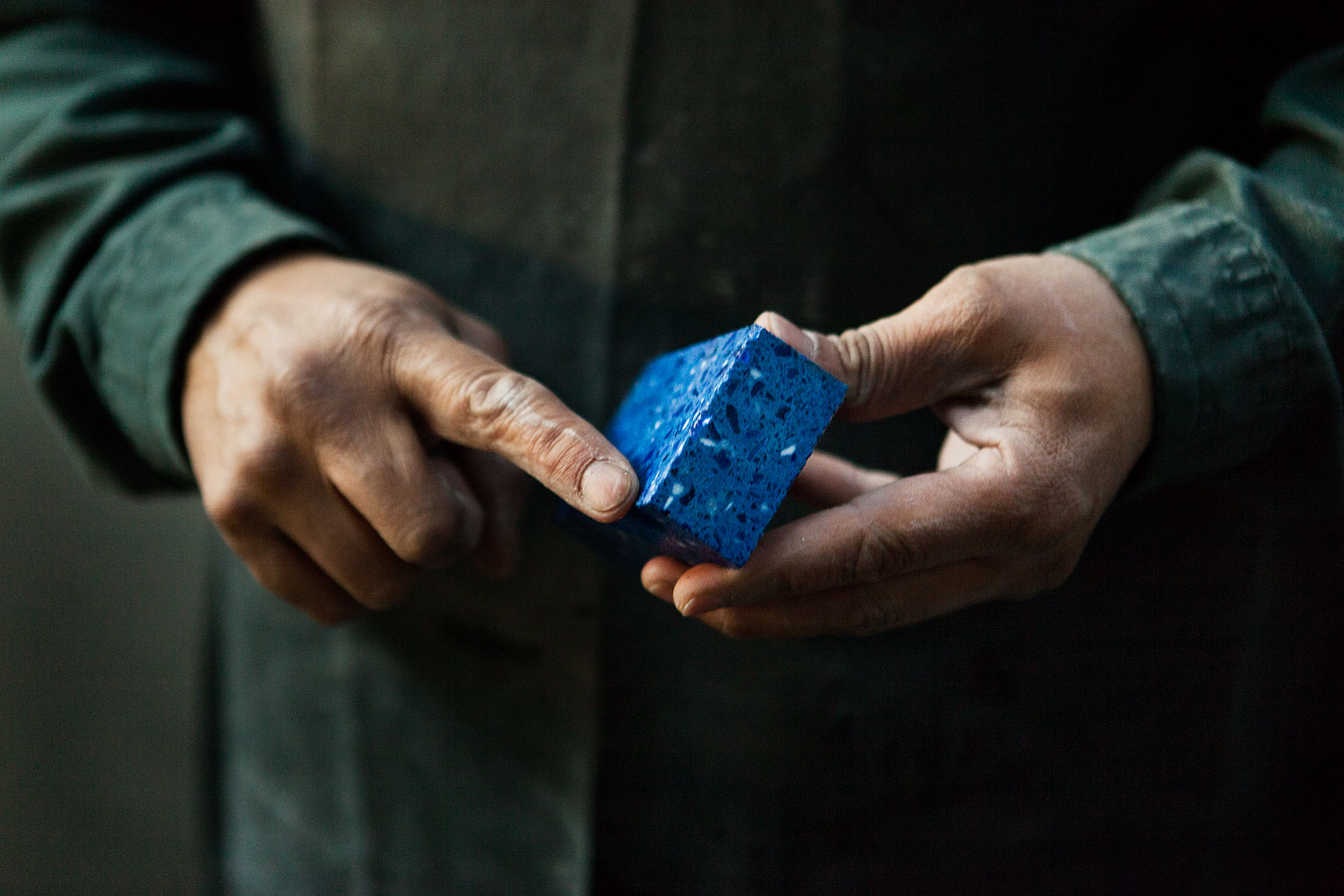 Recycled countertops manufacturer IceStone photographed at Brooklyn Navy Yard for Fortune