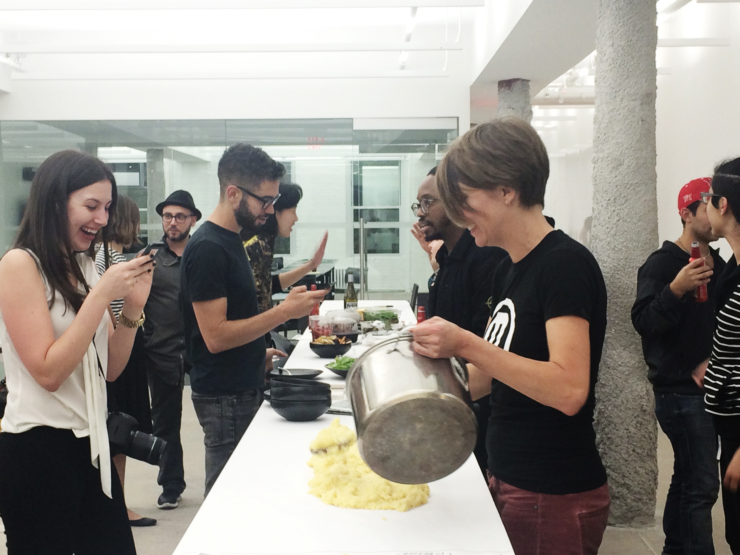 Emilie Baltz serving up a polenta dinner.