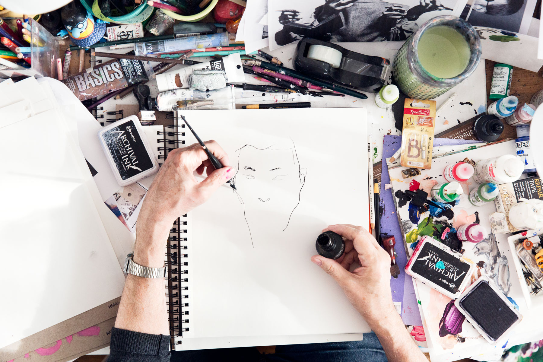 Illustrator Richard Haines in his Brooklyn Studio for Gant