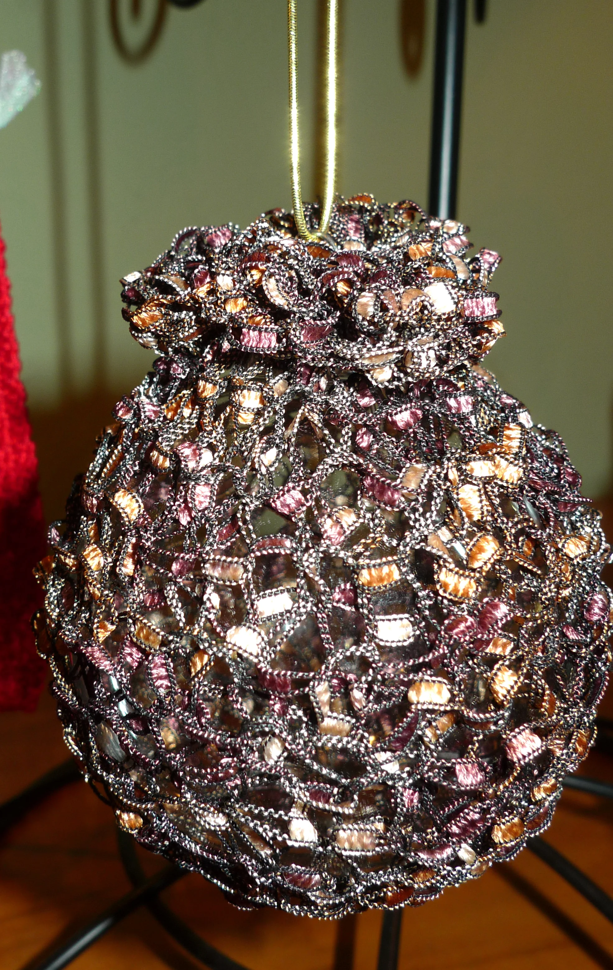 Brown and Gold Ribbon Mesh