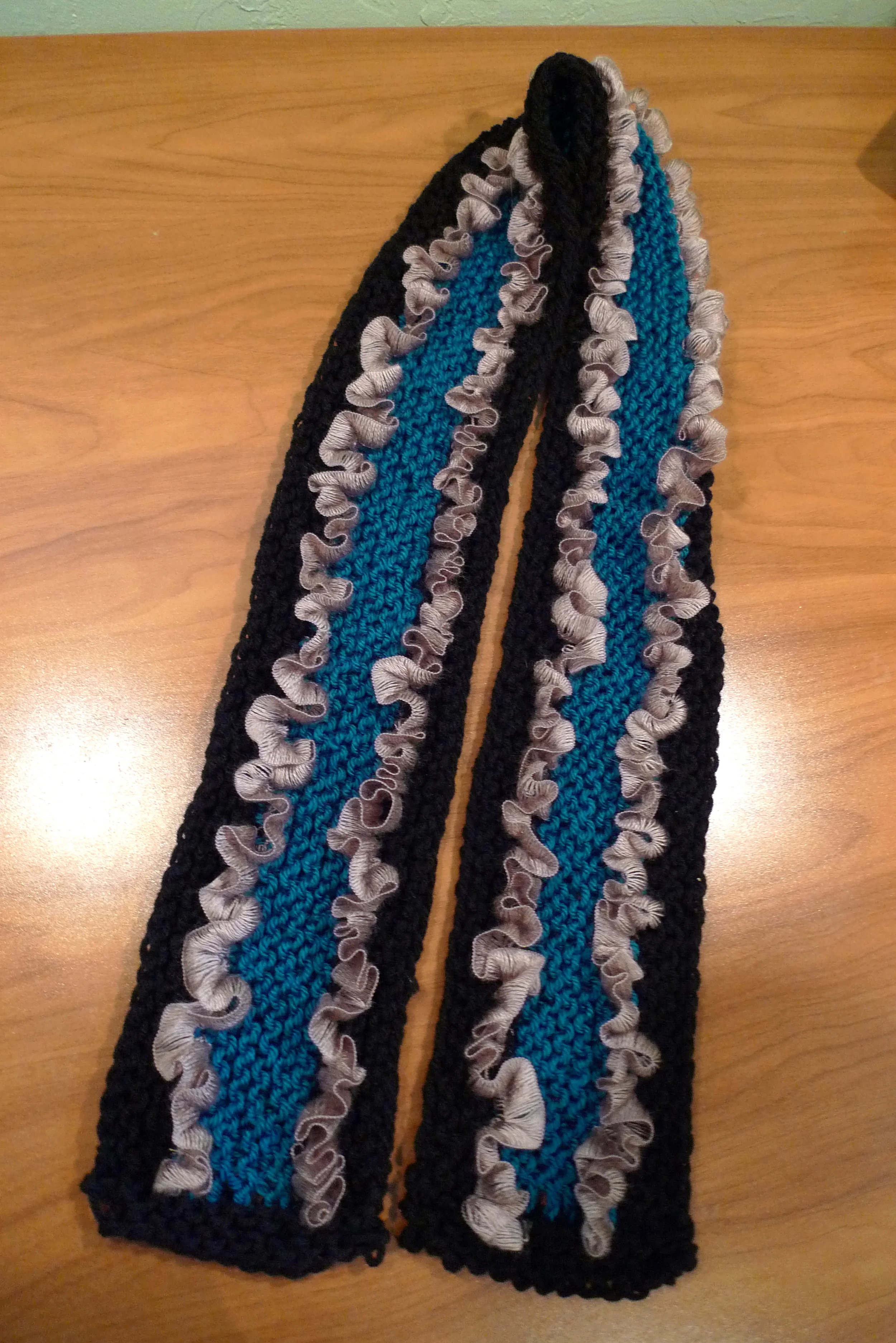 Blue Ruffle Scarf