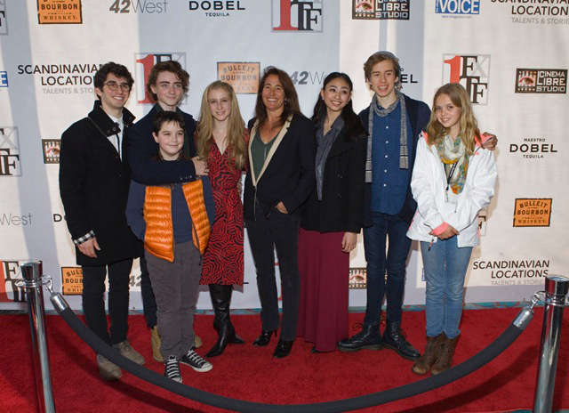 Pictured left to right: Adam Bernstein, Mikhael Kinley-Safronoff, Matisse Love, Serene Meshel-Dillman, Elizabeth Del Rosario, Eli Gruska, Ingrid Herbulot. Front: Atticus Boyle