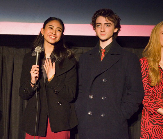 Elizabeth Del Rosario answers questions from the audience, with Mikhael Kinley-Safronoff