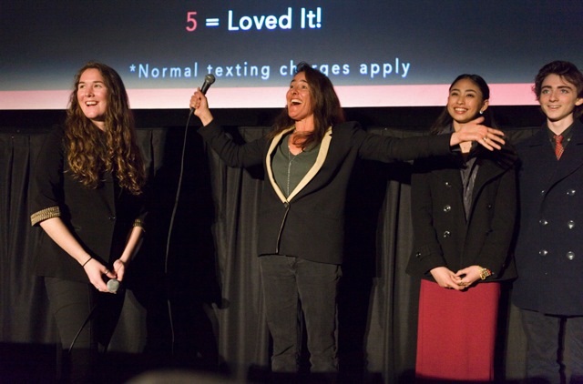 Director Serene Meshel-Dillman learning that Jill Krementz, the author of "A Very Young Dancer", and the inspiration for her film, is in the audience.