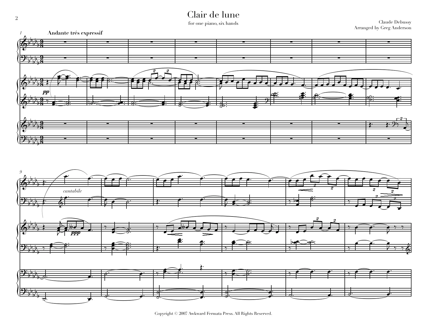 DEBUSSY: Clair de lune (6 hands) — GREG ANDERSON