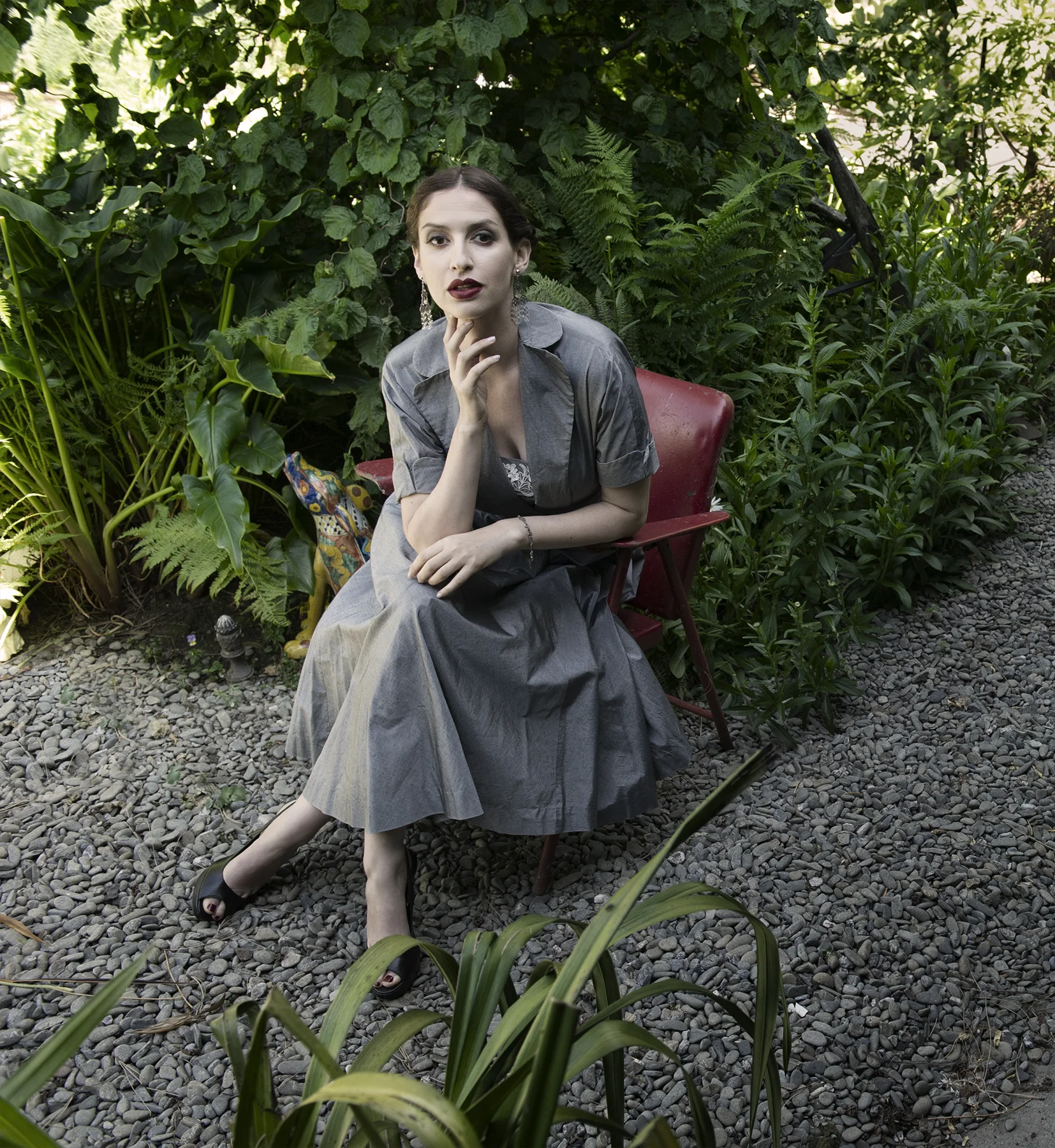 In her mother's garden