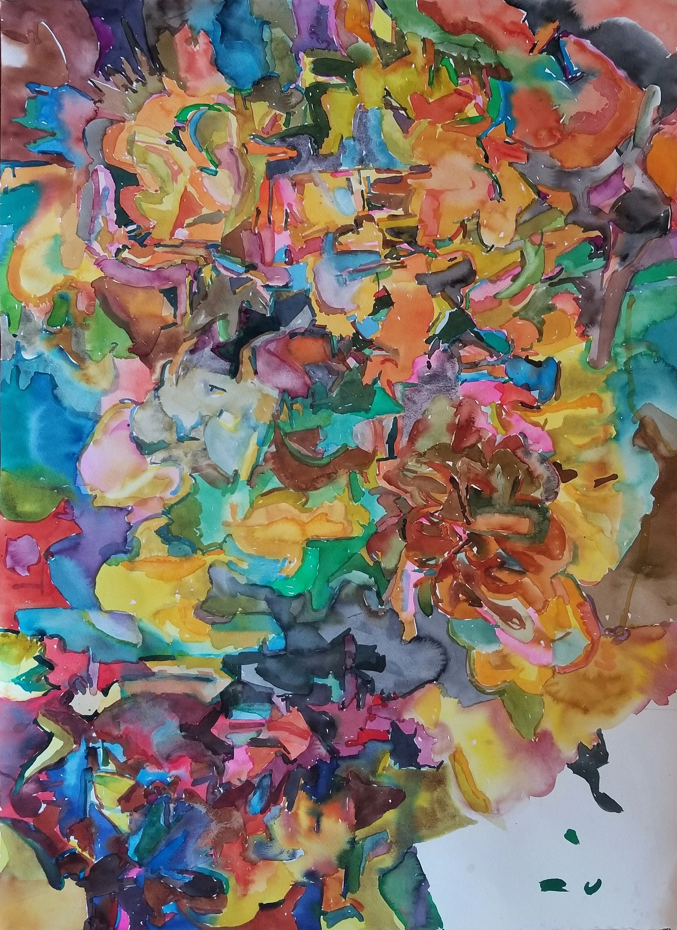 ‘Splode , 30” x 22”, watercolor on paper, 2014
