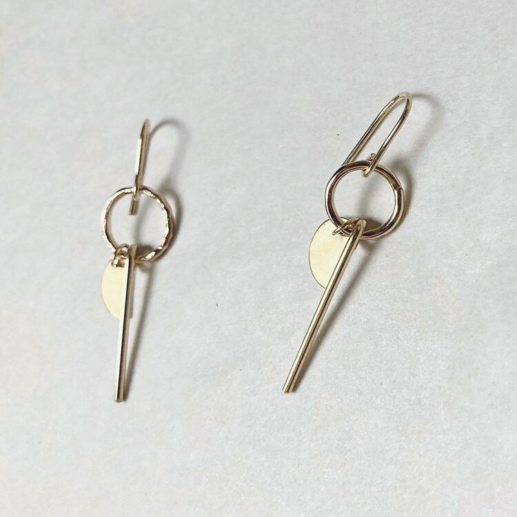 new Small Shapes Earrings now available on our site shop ⚫️〰🌓 singles or pairs, gold &amp; sterling silver