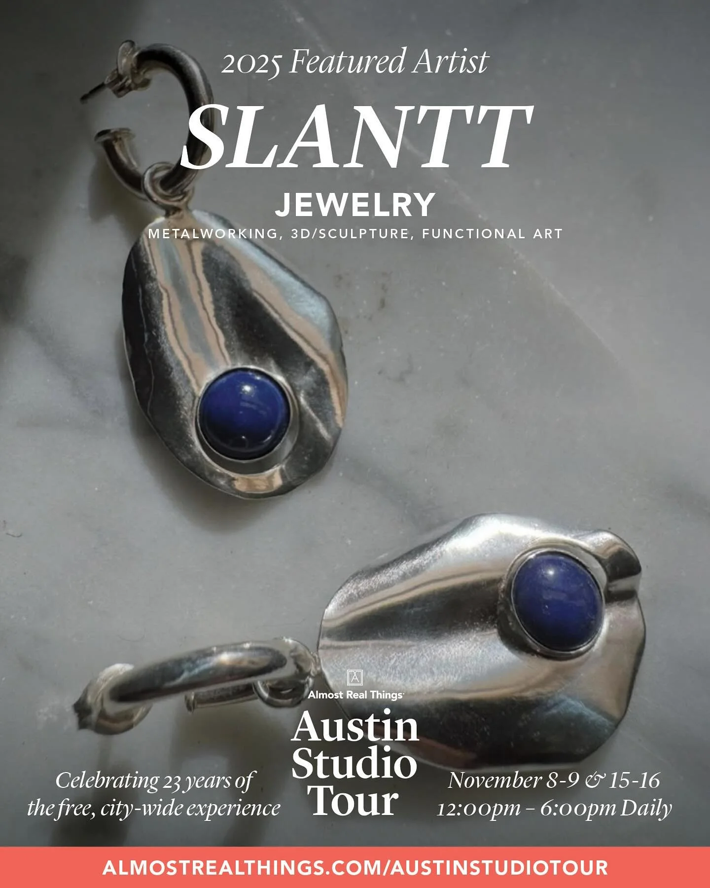 Austin Studio Tour starts this weekend! 
I&rsquo;ll have new work in jewelry &amp; objects alongside the gorgeous paintings &amp; ceramics of my studio mates @rebeccabennettartworks &amp; @logan_ceramics 

Find us at stop #62 at @canopyaustin 
Bldg 1