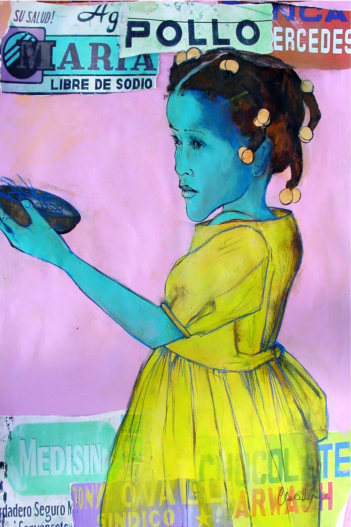 Little Girl In Bold Yellow Dress