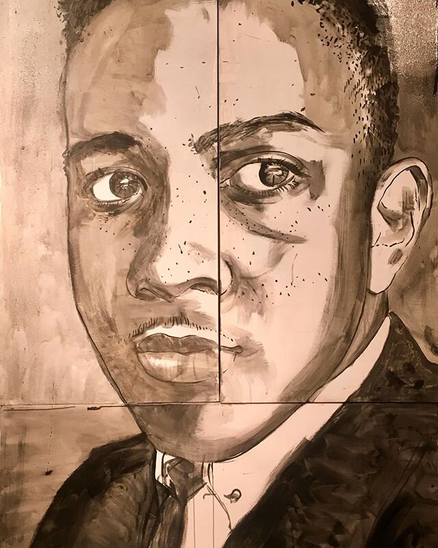 This year starts with a jag in the studio. The larger than life Joseph Charles Jones is gracing the canvas &amp; I am going to work hard on it up until the memorial this Saturday. I am so grateful for this monumental man: a fierce and humble Freedom 