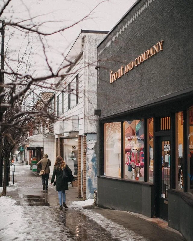 Main Street. 
#vancity #mainstreet #frontandcompany #canon5dmarkiv #meday #snowday #snowmageddon
