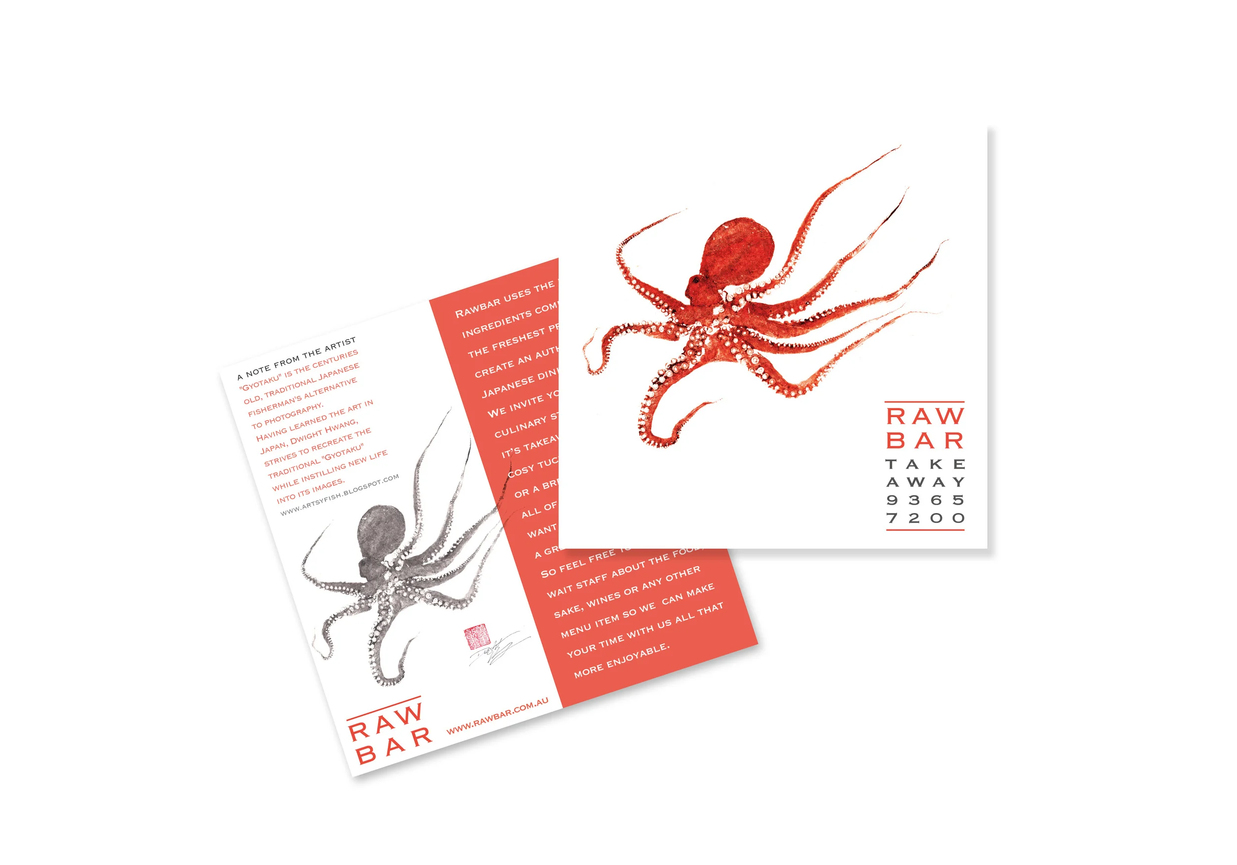 Raw Bar: menu design