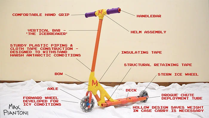 This deleted scene from South By Scooter gives the Official Mission Scooter the diagram treatment.