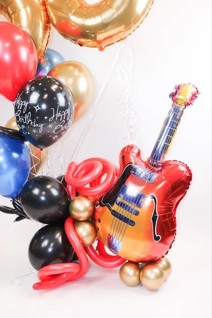 Guitar birthday balloons