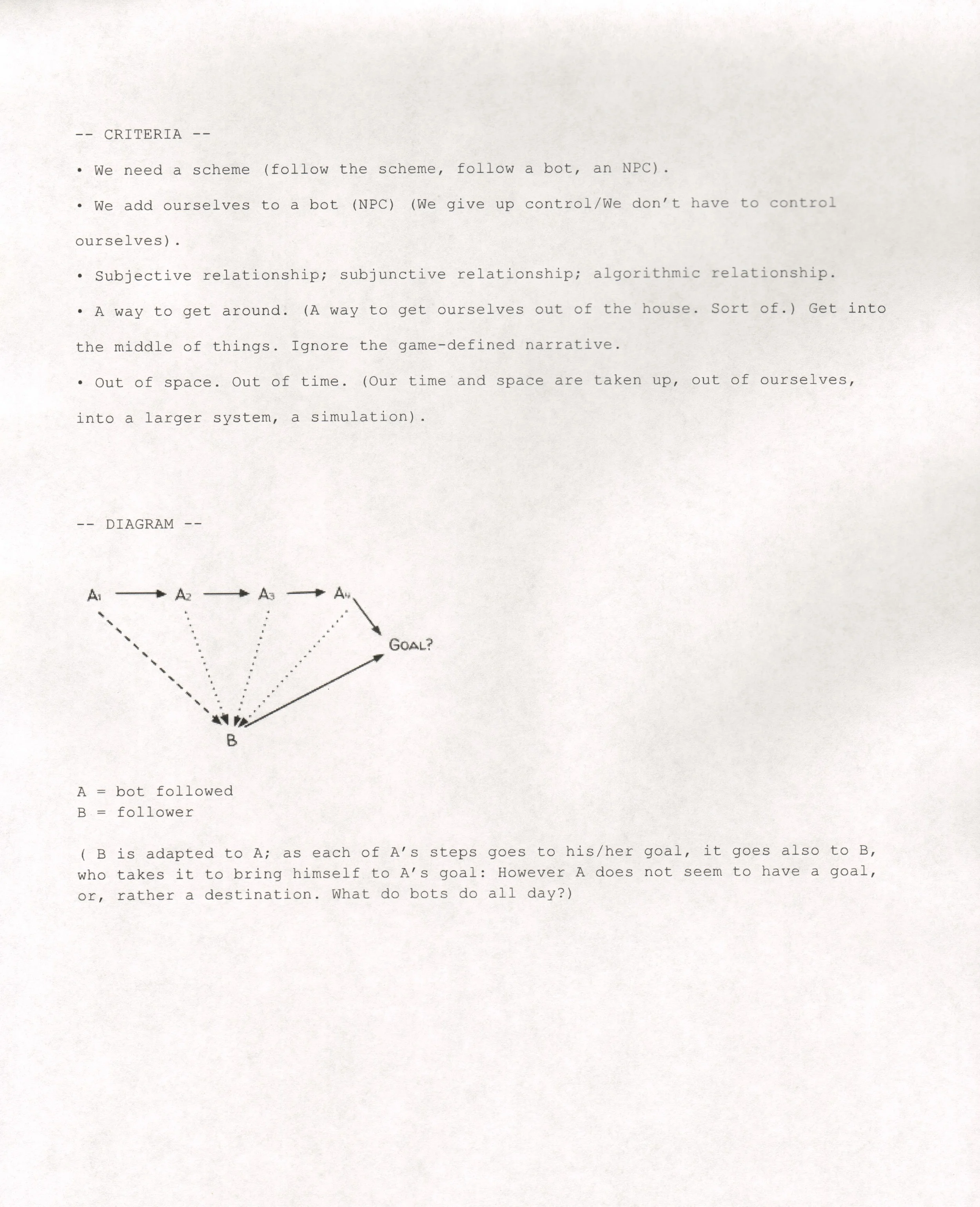 Criteria & Diagram