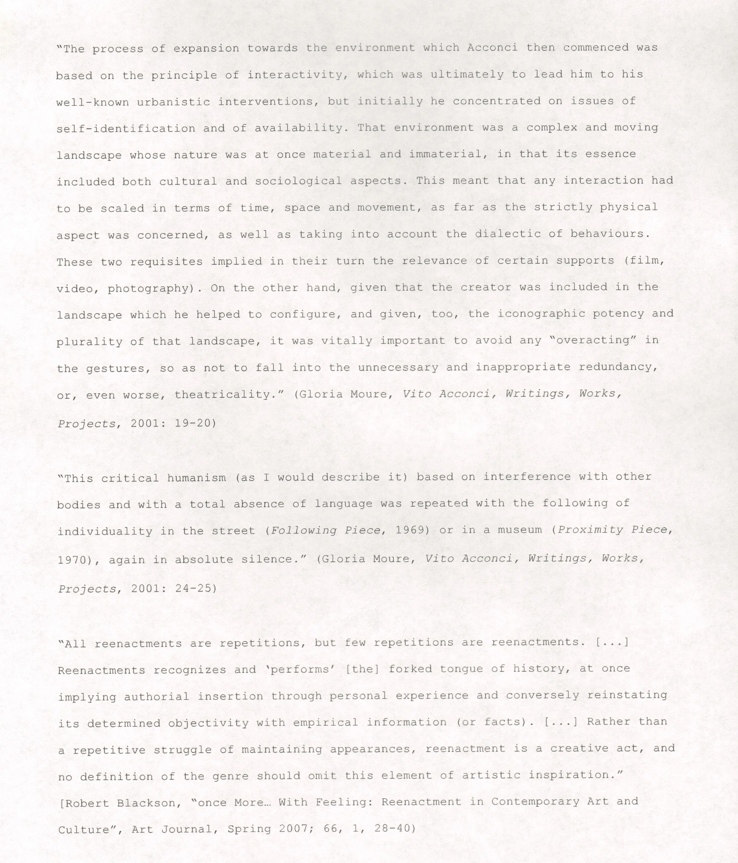 Source: Gloria Moure, 2001; Robert Blackson, 2007.