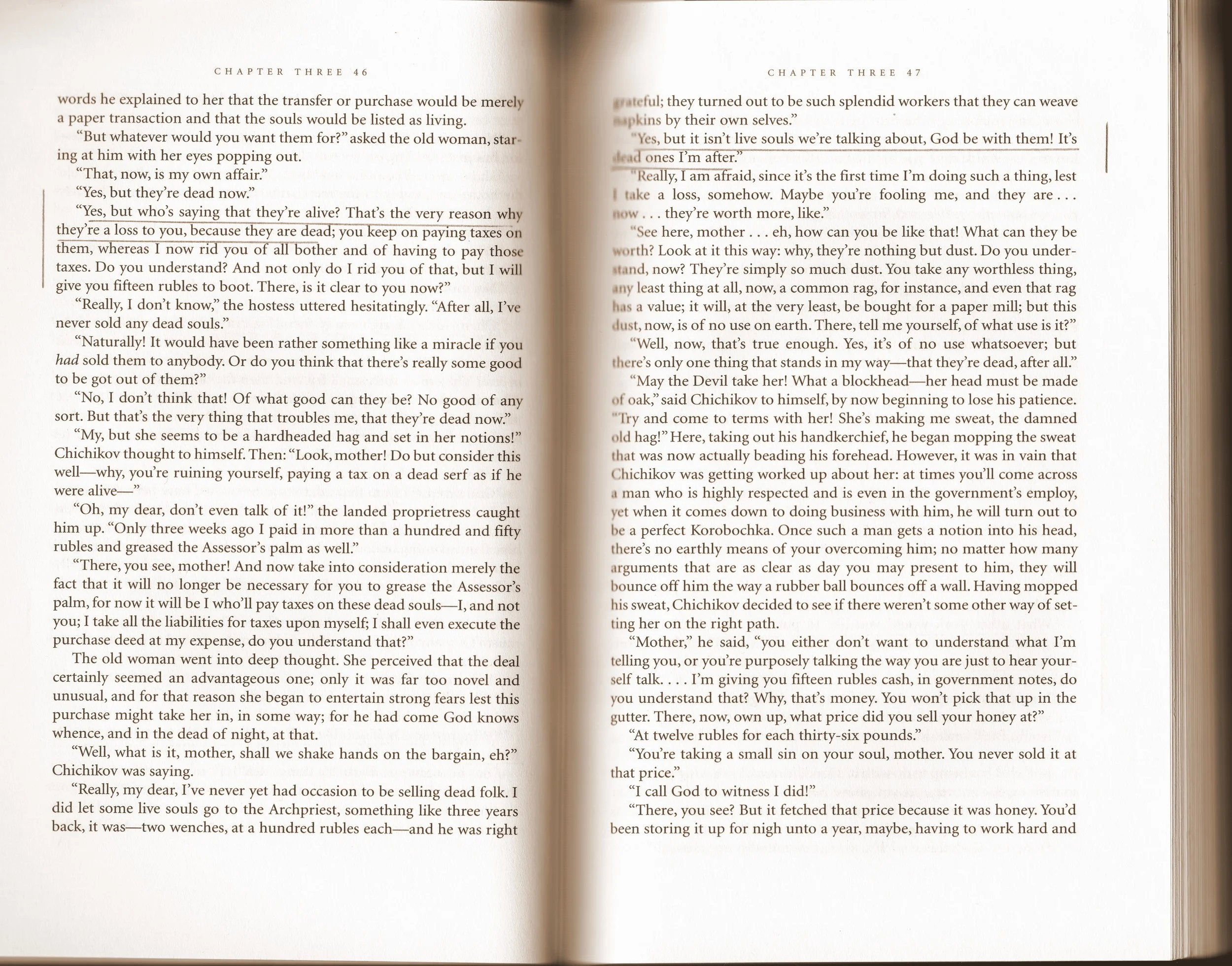 Nikolai Gogol, Dead Souls , translated by Bernard Guilbert Guerney, Yale University Press, 1996