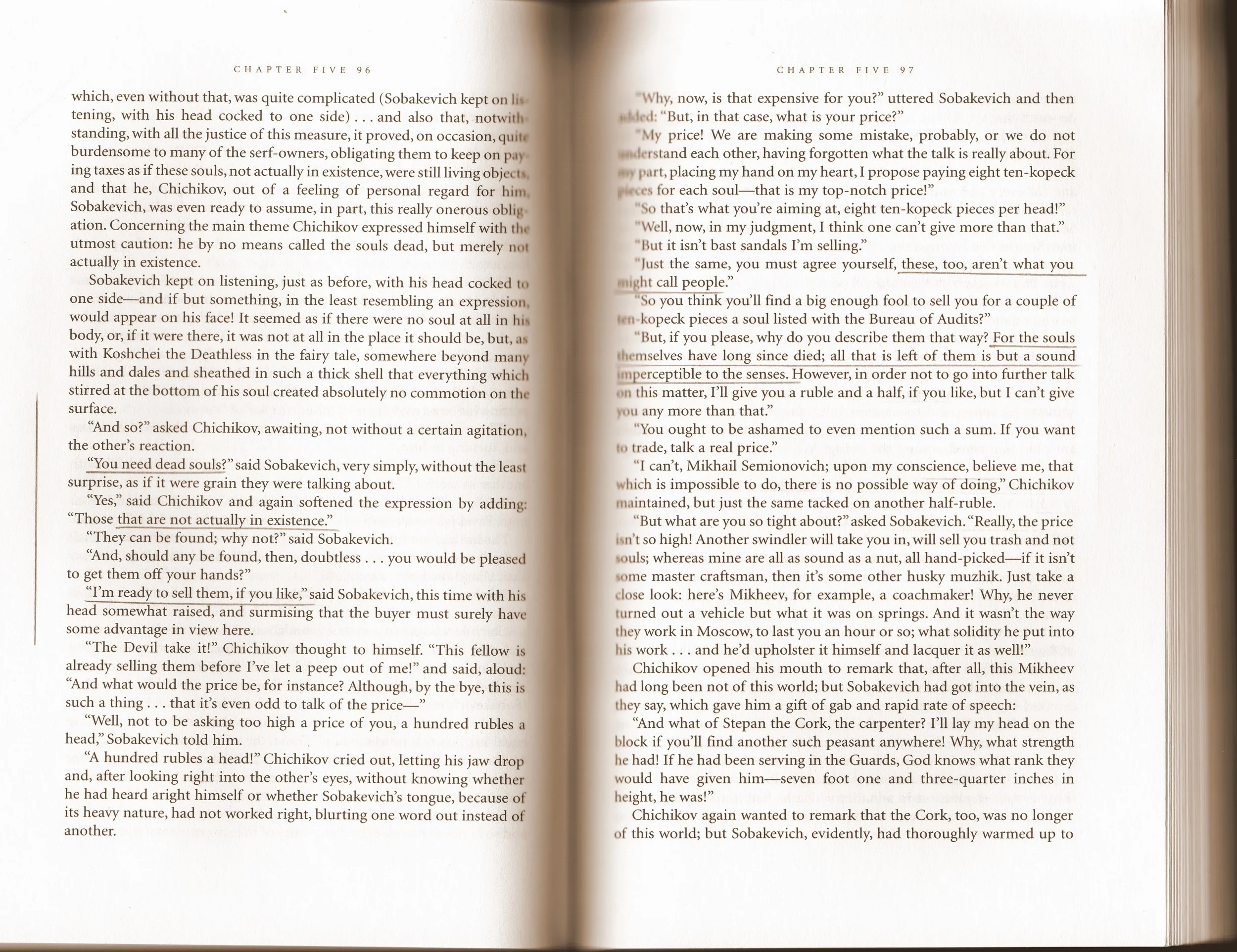 Nikolai Gogol, Dead Souls , translated by Bernard Guilbert Guerney, Yale University Press, 1996