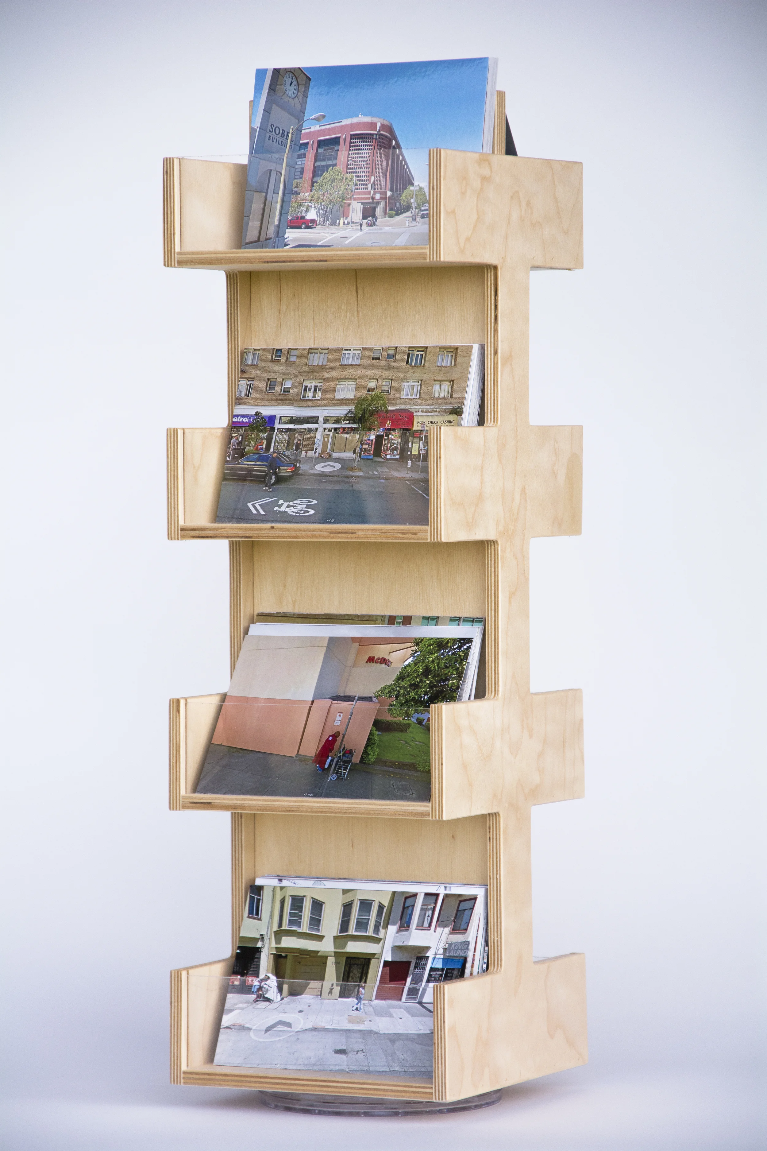 COLL.EO A NEW AMERICAN DREAM (2014) Digital photographs, wooden postcard racks, postcards 4 x 6 inches