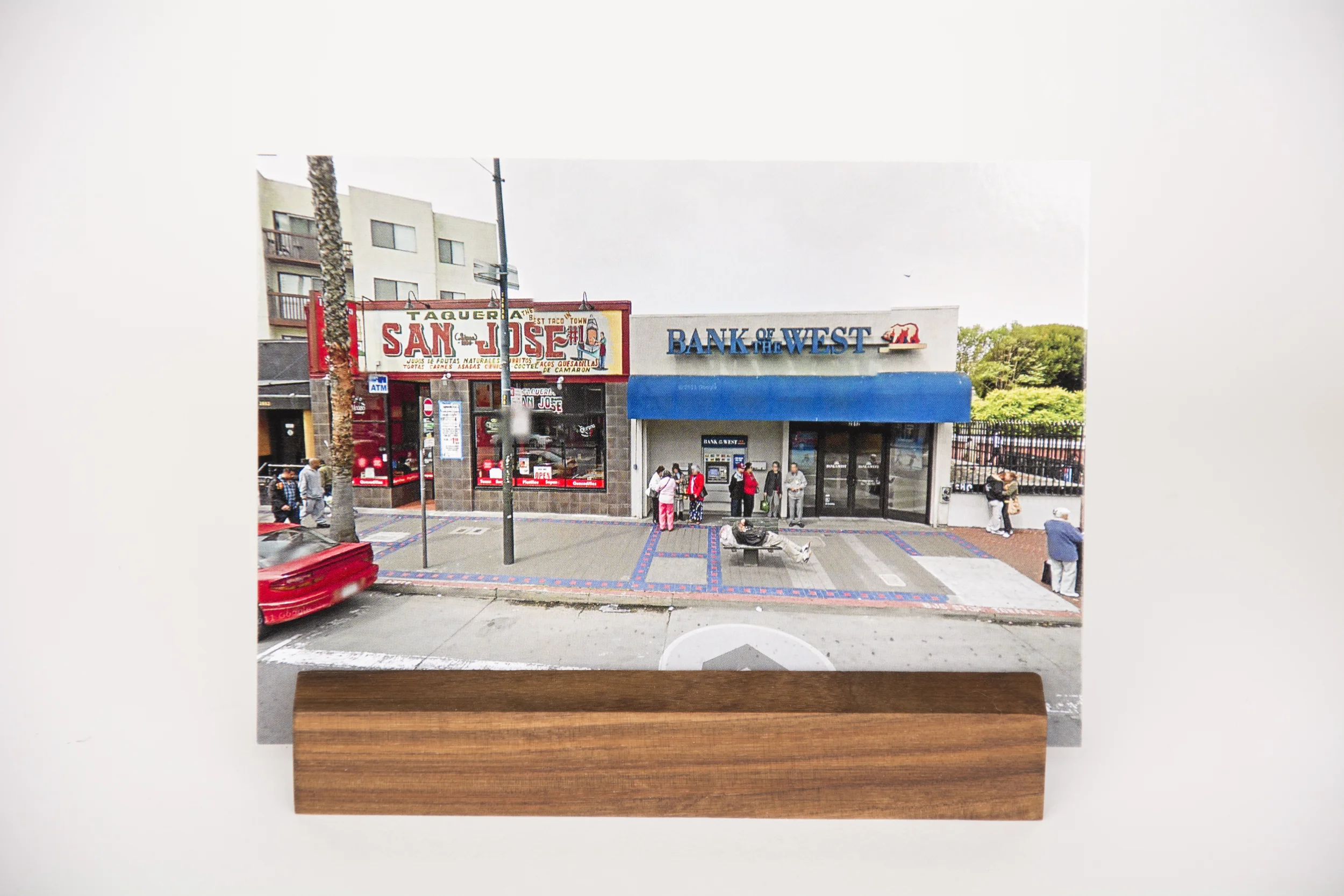 COLL.EO A NEW AMERICAN DREAM (2014) Digital photographs, walnut wooden postcard holder (5 x 1 inches), postcard (4 x 6 inches)