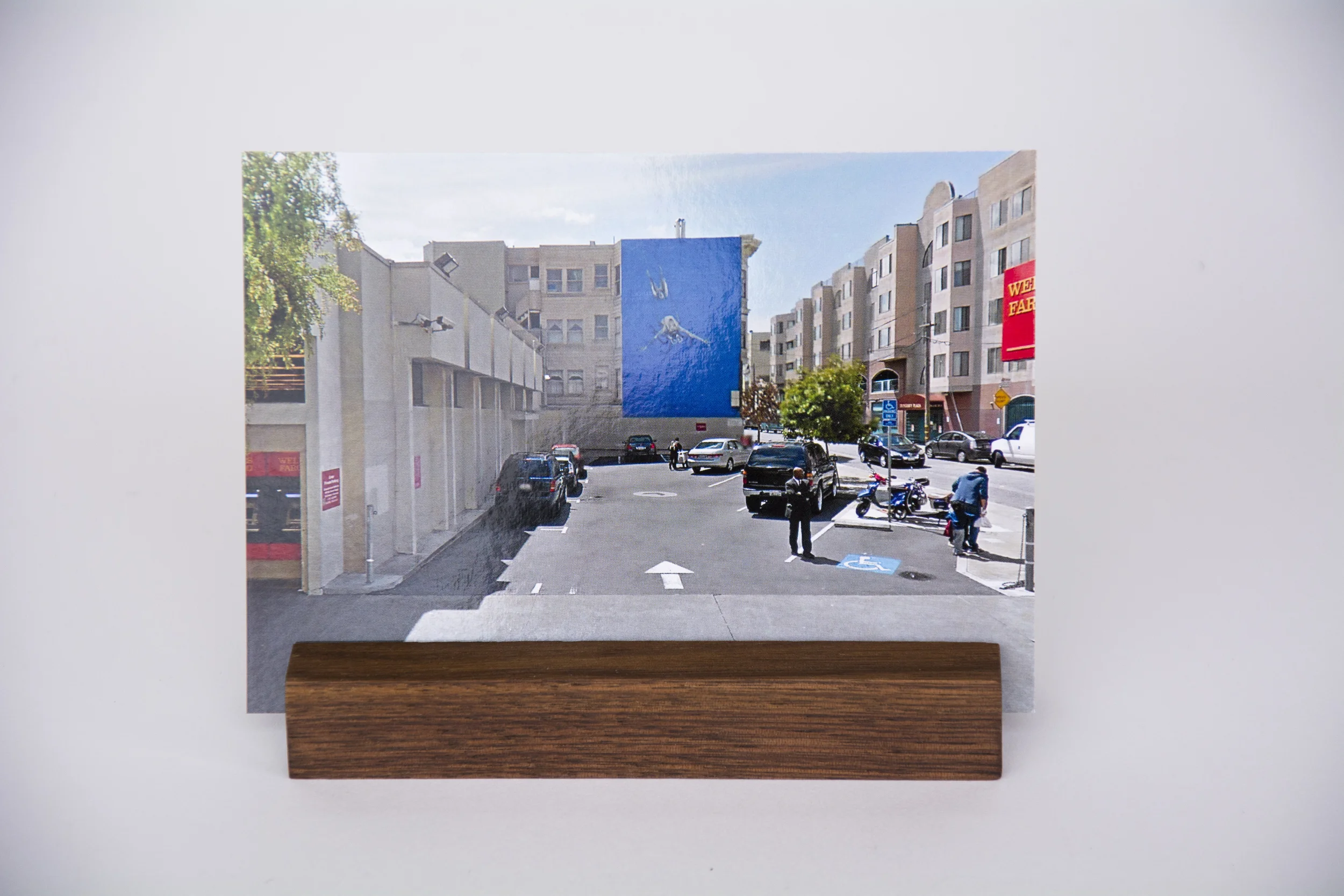 COLL.EO A NEW AMERICAN DREAM (2014) Digital photographs, walnut wooden postcard holder (5 x 1 inches), postcard (4 x 6 inches)