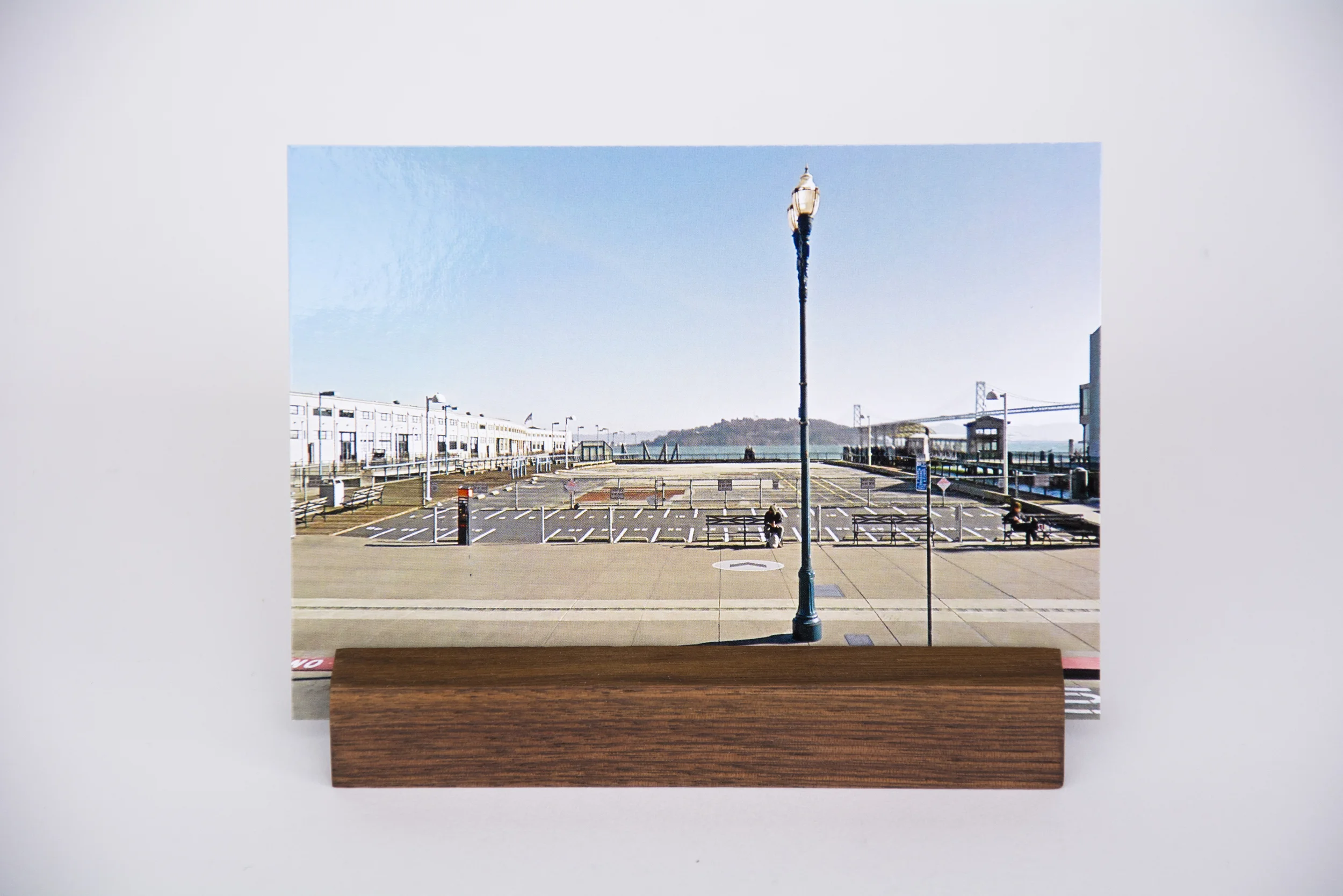 COLL.EO A NEW AMERICAN DREAM (2014) Digital photographs, walnut wooden postcard holder (5 x 1 inches), postcard (4 x 6 inches)