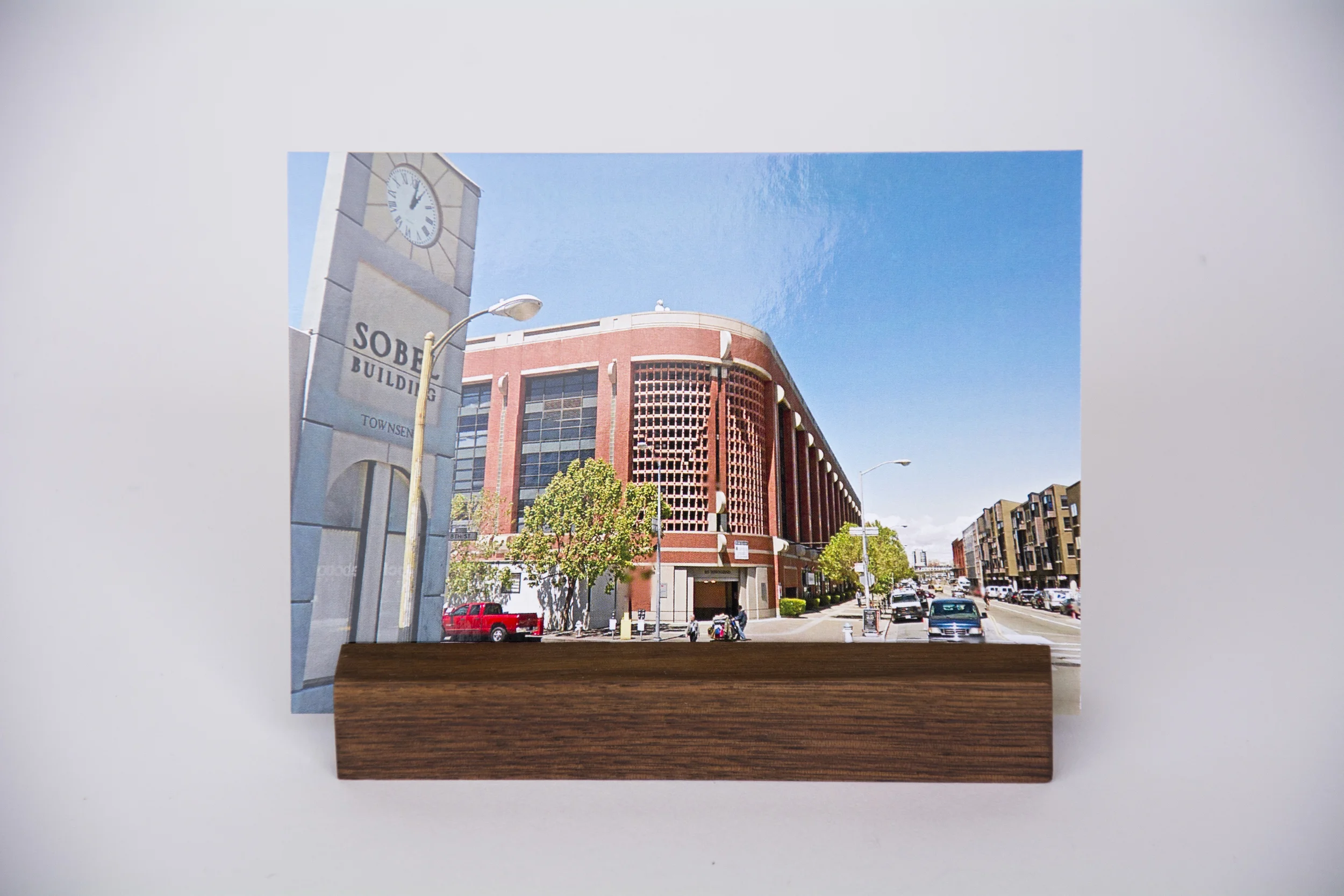 COLL.EO A NEW AMERICAN DREAM (2014) Digital photographs, walnut wooden postcard holder (5 x 1 inches), postcard (4 x 6 inches)