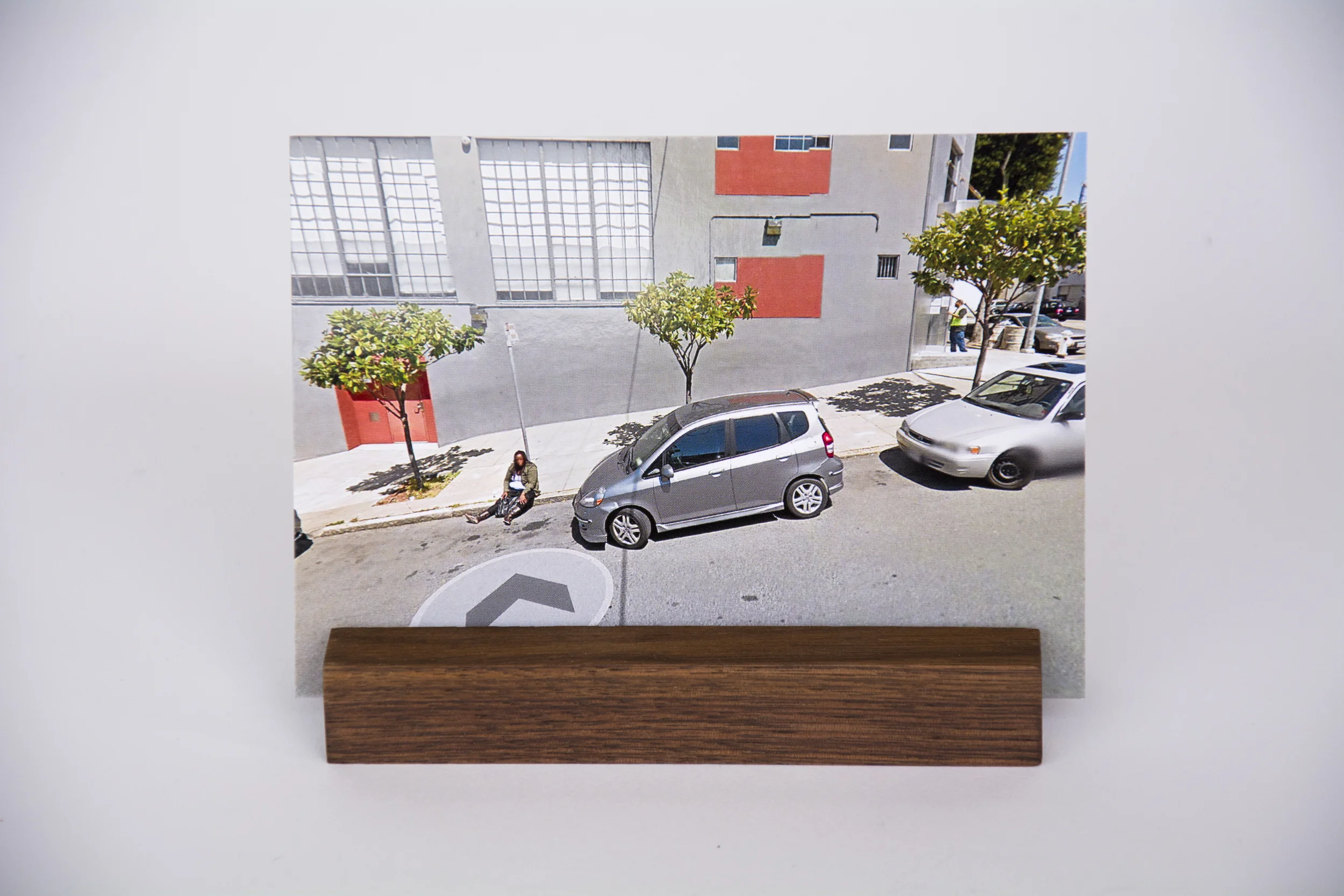 COLL.EO A NEW AMERICAN DREAM (2014) Digital photographs, walnut wooden postcard holder (5 x 1 inches), postcard (4 x 6 inches)