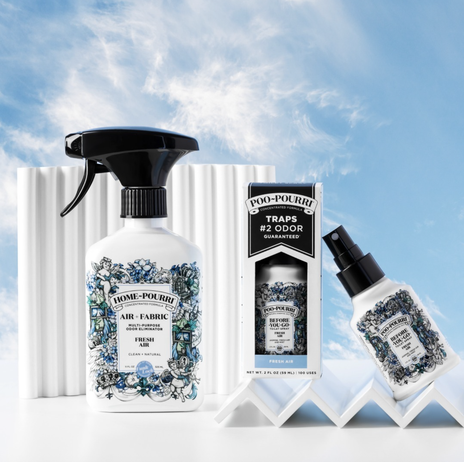 Packaging of Poopourri bottles