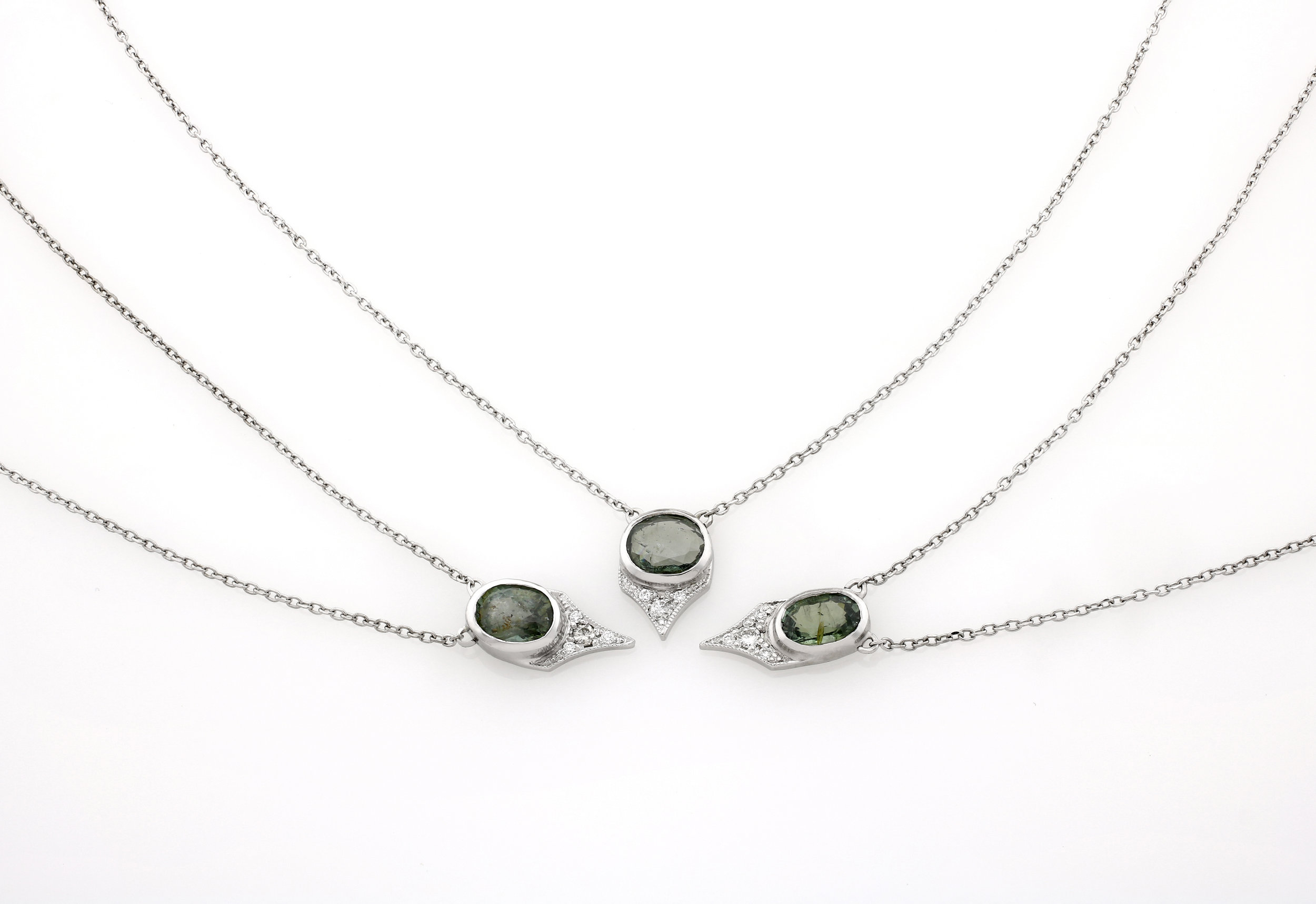 Montana Sapphire Necklace Trio, 2017