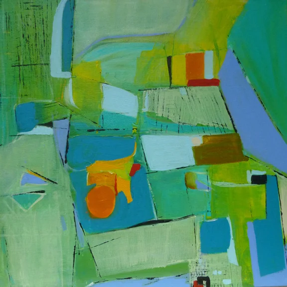 #7 Mary Chang Urban Plains#1 Acrylic on canvas 18 x 18 in 2010