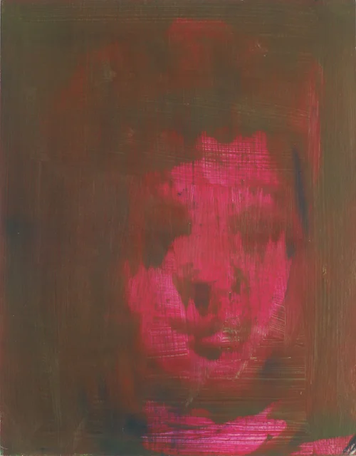 #22 Barbara Friedman Magenta Head oil on wood 14 x 11 in 2011