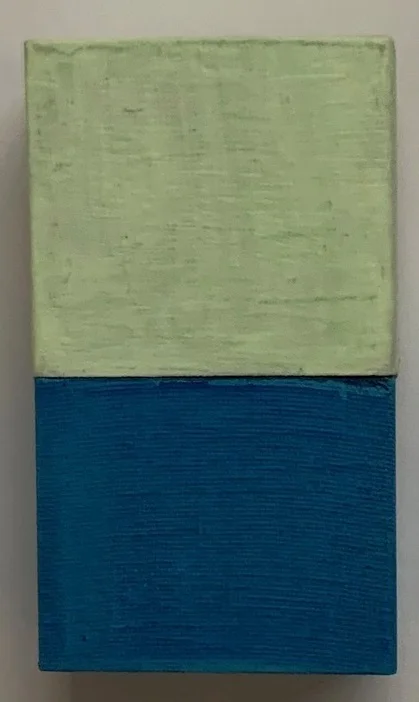 #69 Robert Yasuda Untitled Acrylic on fabric on wood 4.25 x 2.5 in 2019