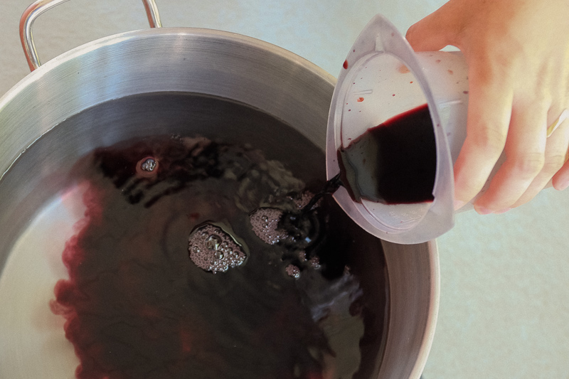 Adding dye.