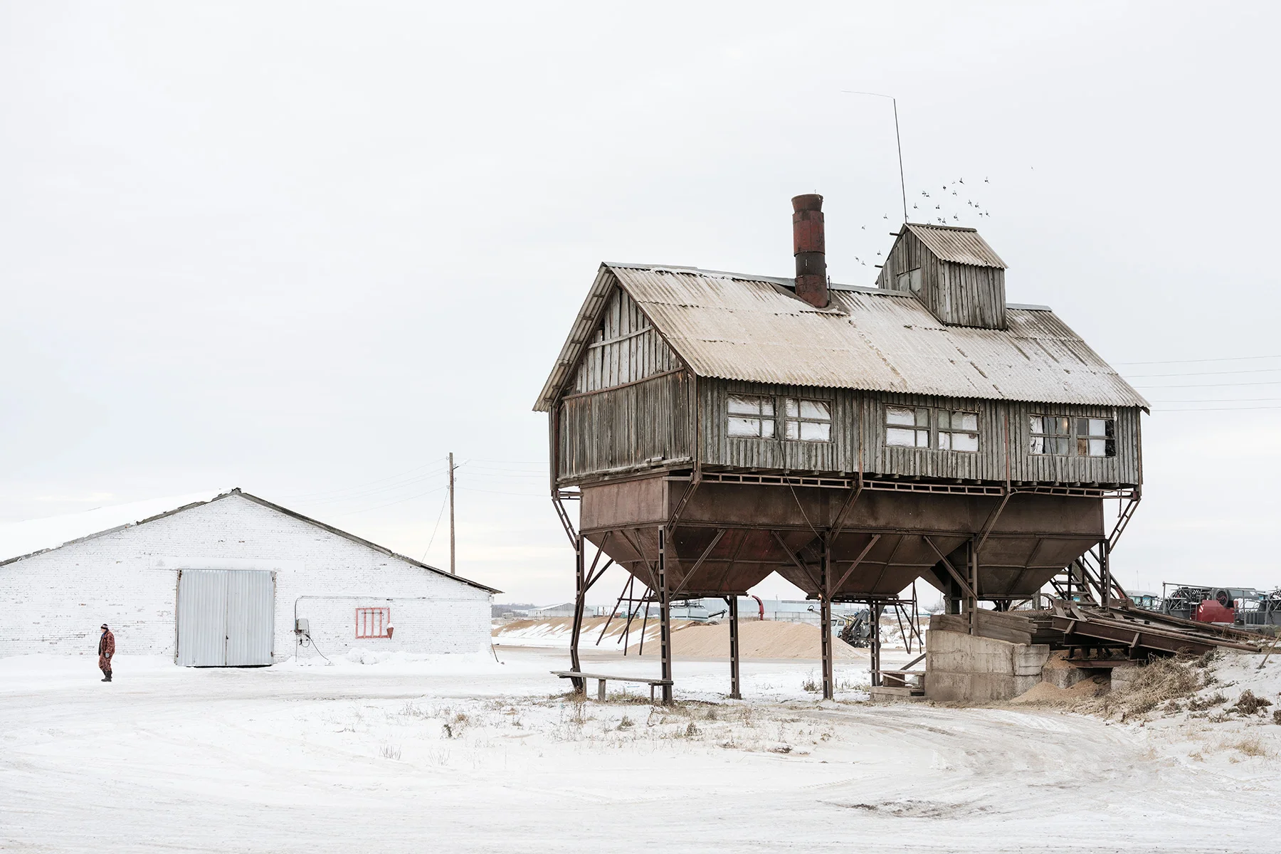 An agricultural grain silo in the Uval’naya Bitiya (Увальная Бития) village, north of Omsk.