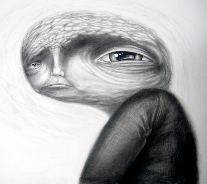 worry, graphite on paper, 34x30