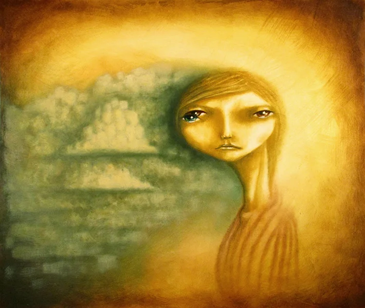 Melan Choly, mixed media on paper, 20x24 / $550