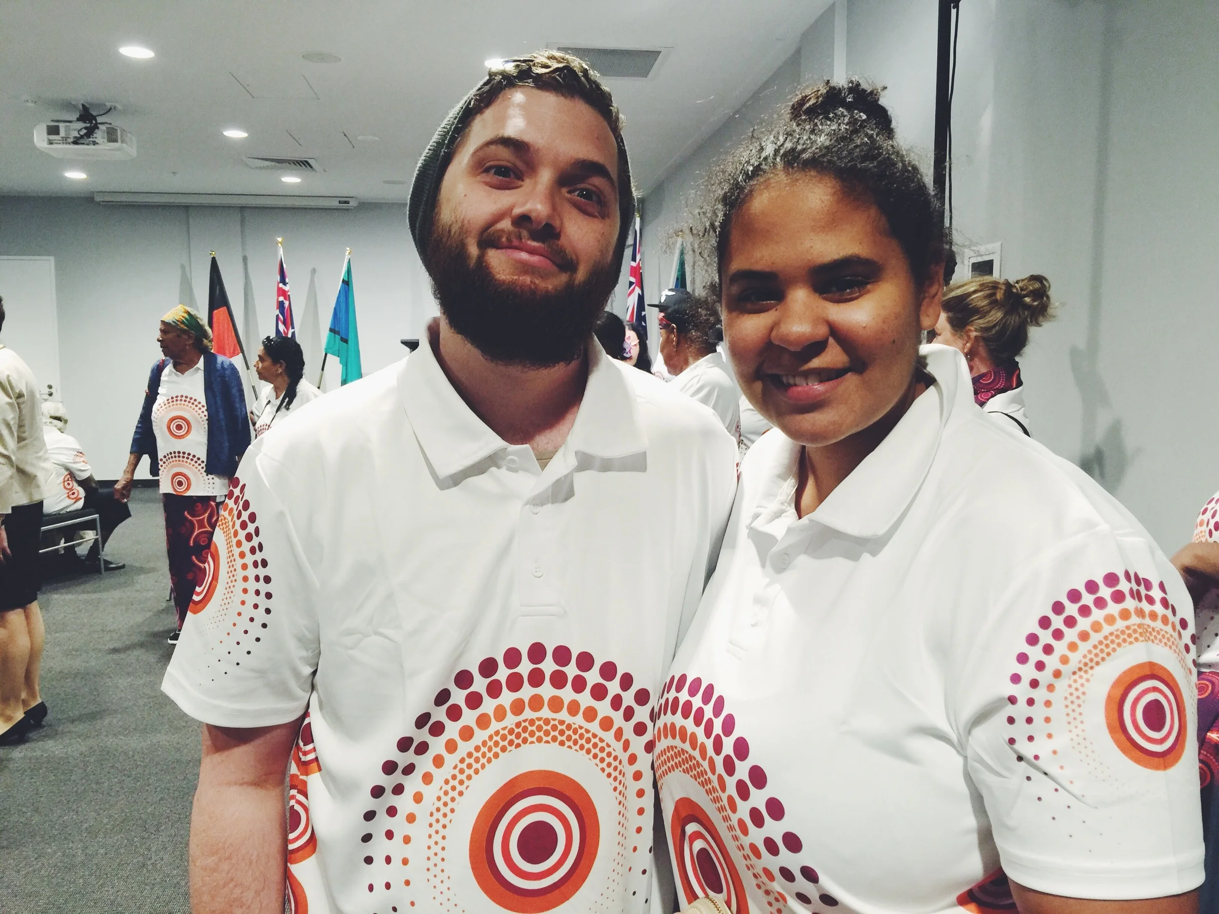 Eliah and Taneale at Ministry of the Arts briefing and media event, Sydney Airport Rydges