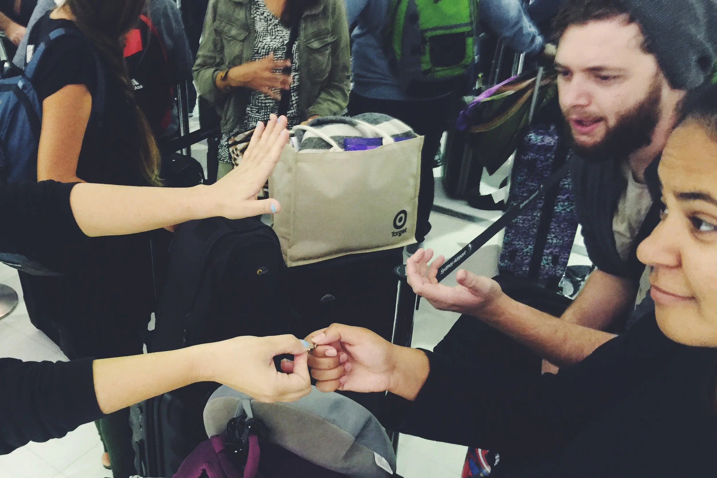 Looking after the spare luggage key...