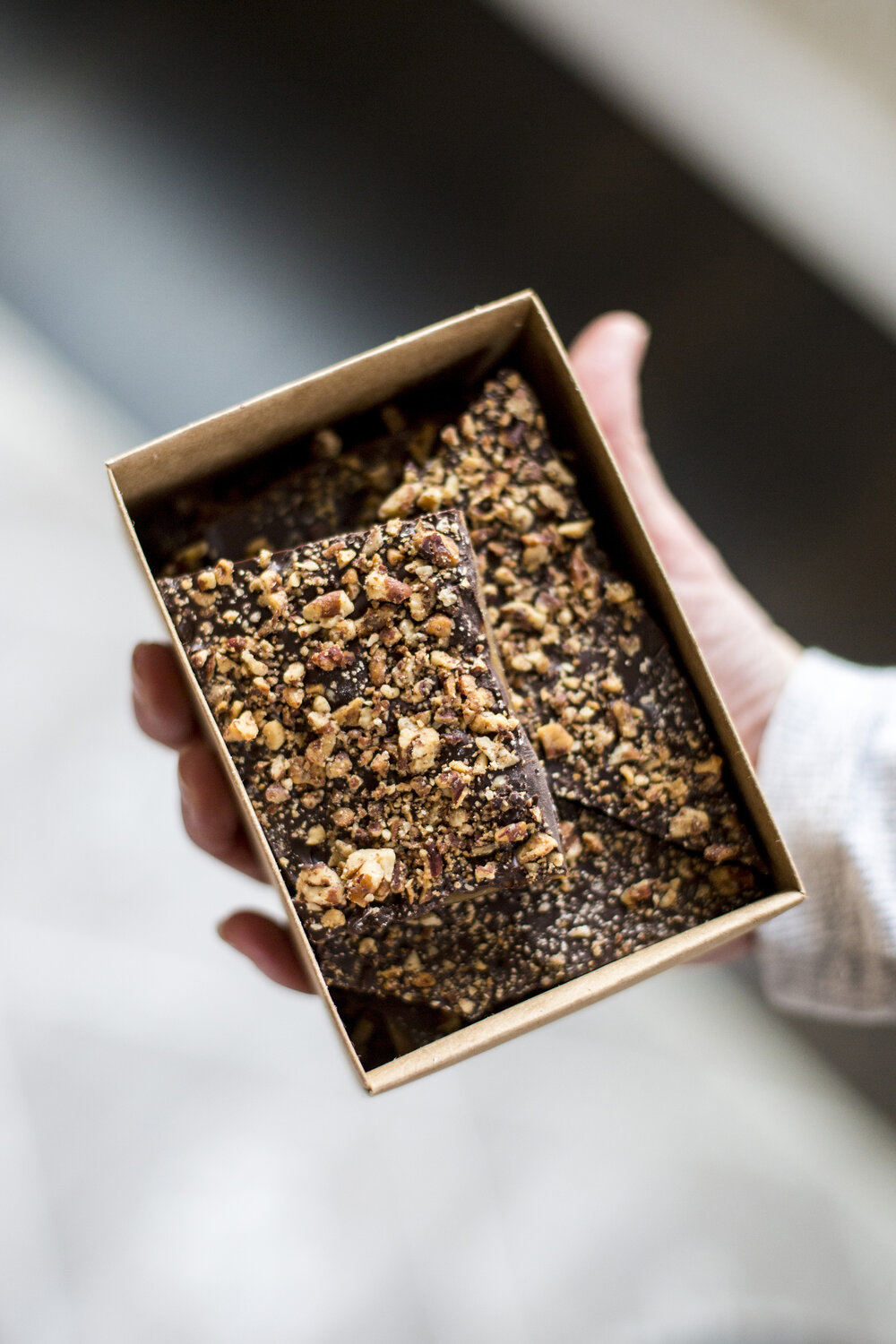 Butter Pecan Toffee 5 Oz Box Mecha Chocolate Haddonfield Nj Shop Artisan Chocolates Mecha Chocolate Online Shop