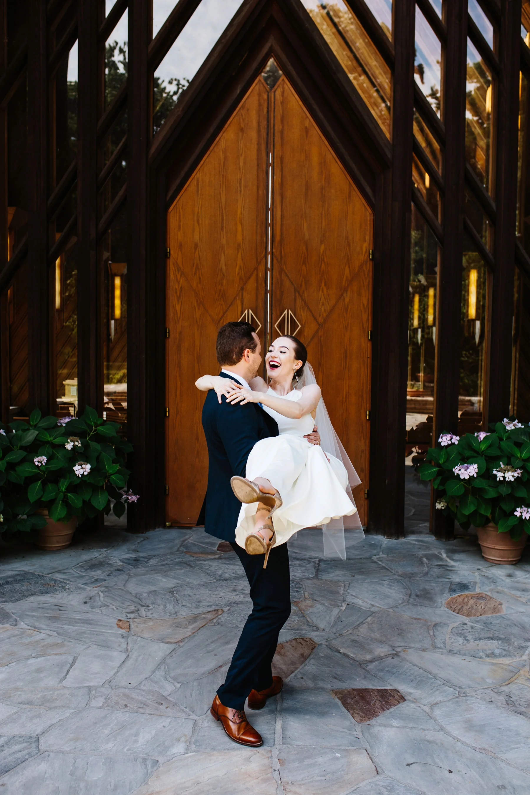 Jordan and Josh's Powell Garden's Chapel Elopement followed by an intimate reception at The Westside Local in Kansas city Missouri. Kindling Wedding Photography and Videography. Kansas City based wedding photographers available for travel and destination weddings.