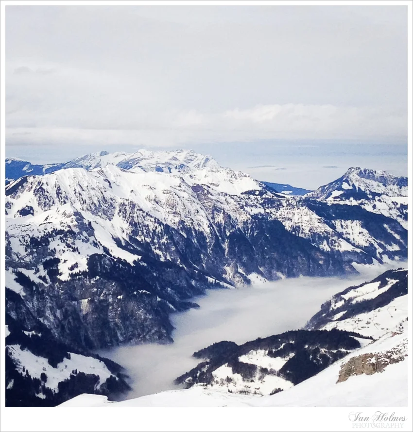 low lying cloud in the swiss alps