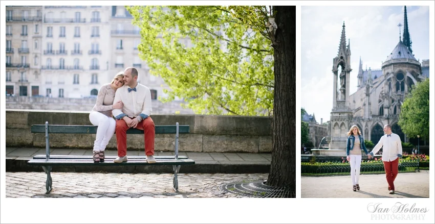 couple on bench at notre dame