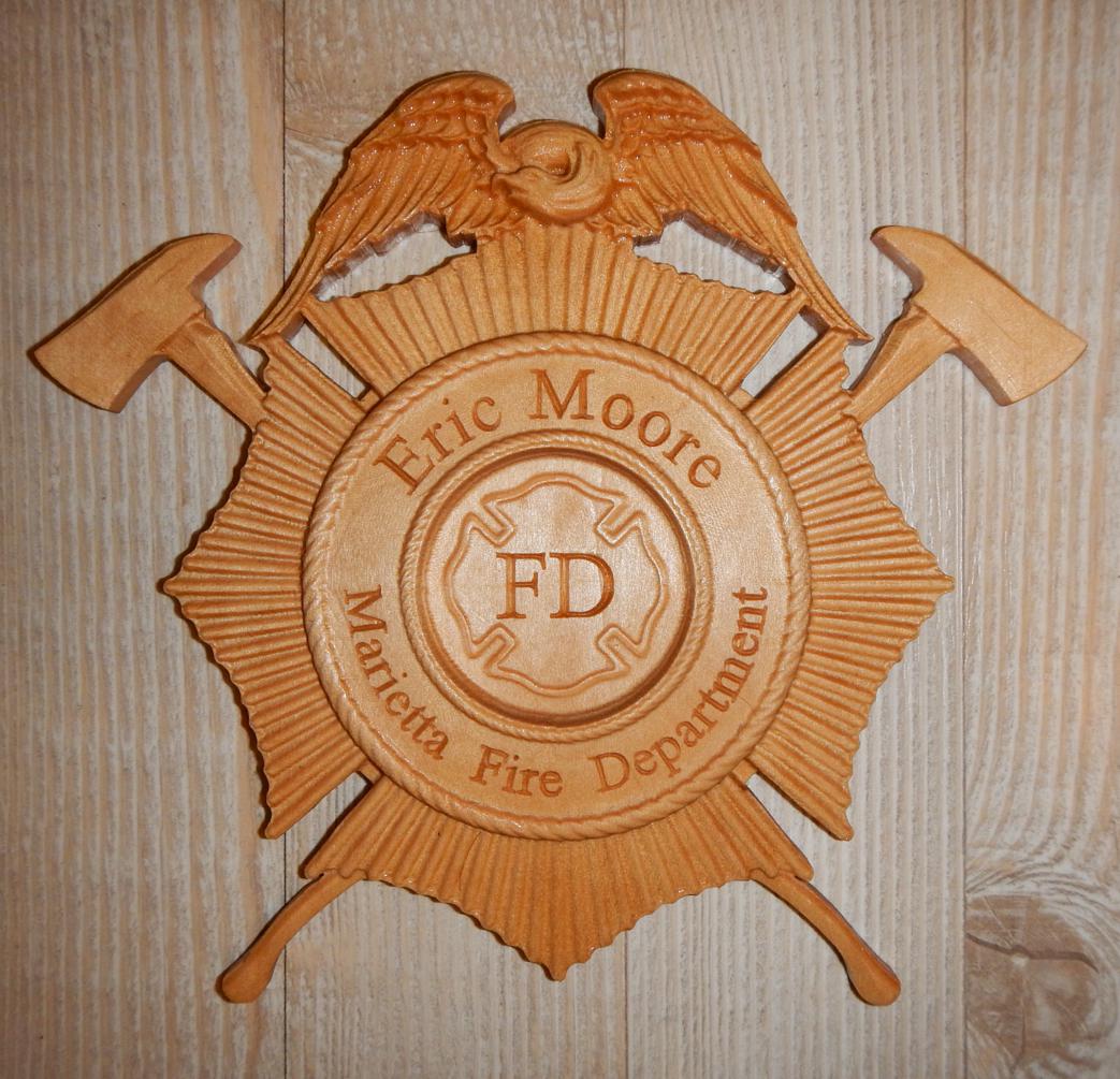 Thanks Mr. S for this great picture of a finished Firefighter plaque!