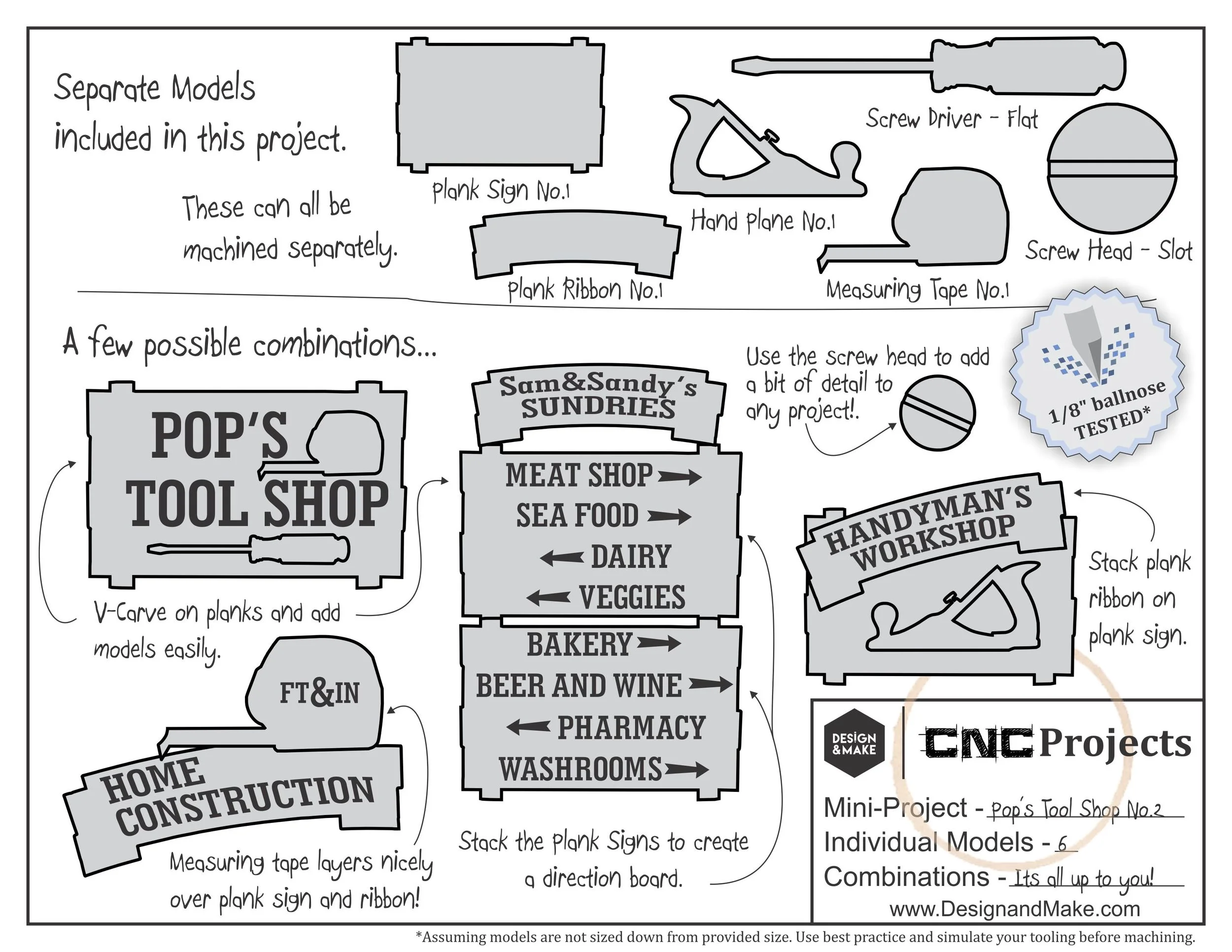 The project sheet included with out Pop's Tool Shop No.2 project. Click to enlarge.
