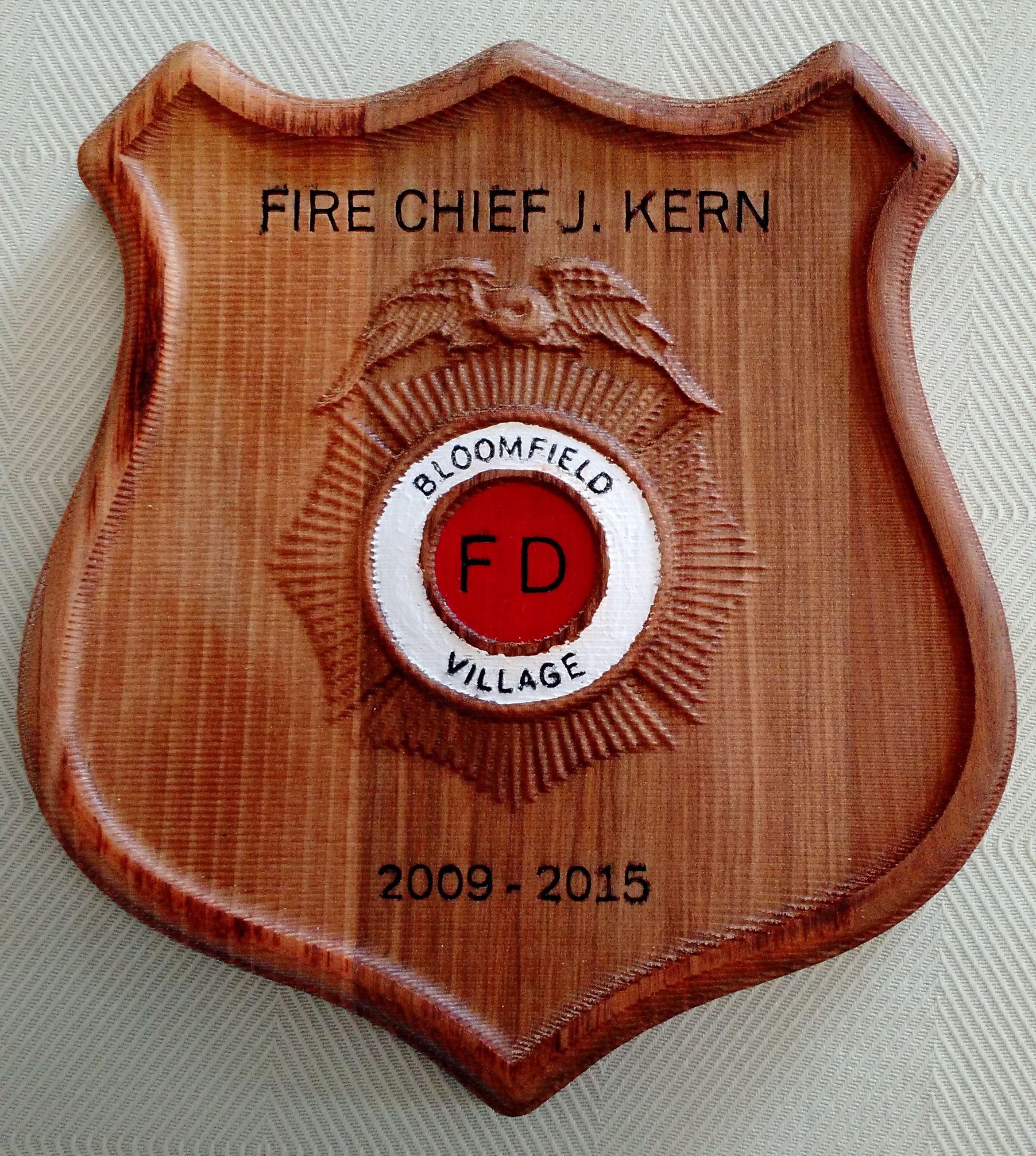 Fire Chief Plaque
