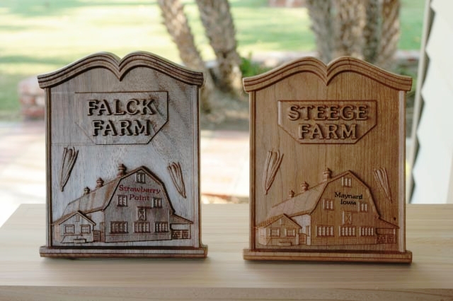 Plaques made in walnut and cherry by Dan Steege