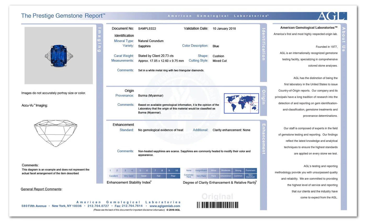 thumbnail image 2 of AIGS Gemstone Identification Full Report Service - Official Certification With Photo 2 of 14